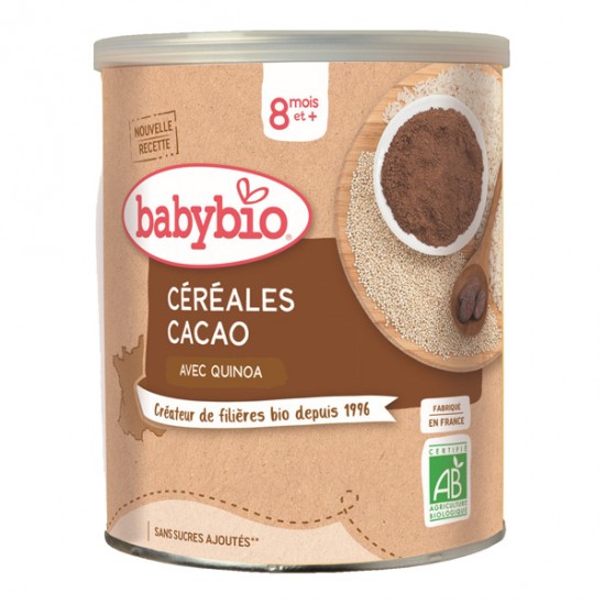 Babybio céréales cacao avec quinoa 8 mois et + 220g