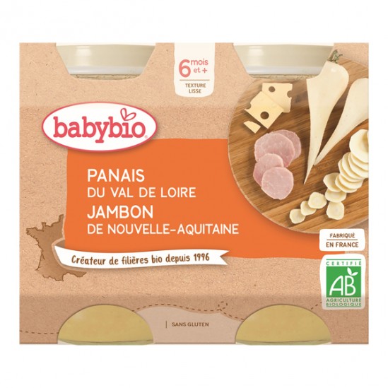 Babybio panais du Val de Loire Jambon de Nouvelle-Aquitaine 2x200g Babybio panais du Val de Loire Jambon de Nouvelle-Aquitaine 2x200g