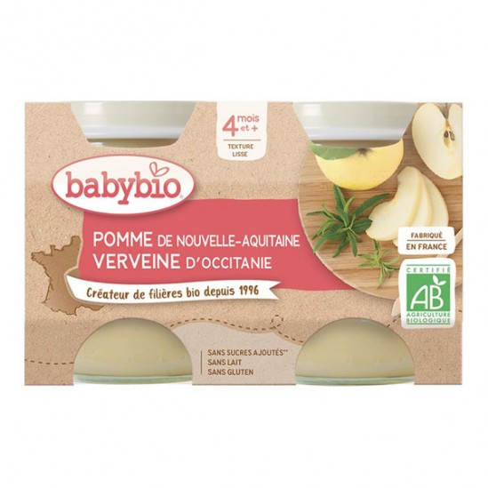 Babybio pomme verveine dès 4 mois 2x130g