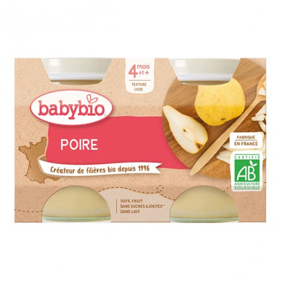 Babybio poire de provence dès 4 mois 2x130g