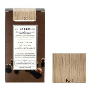 Korres kit coloration permanente huile d'argan blond platine cendré 10.1