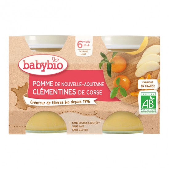 Babybio pomme clémentines dès 6 mois 2x130g