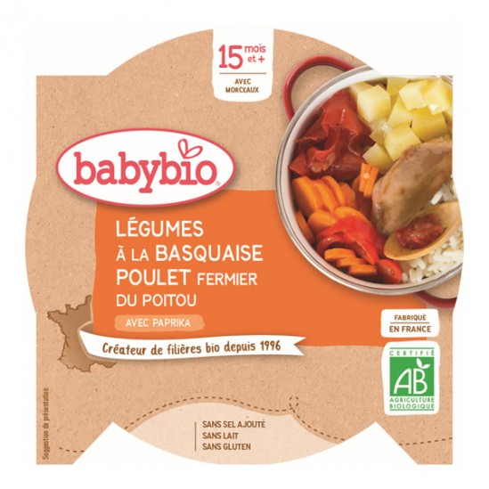 Babybio légume à la basquaise poulet dès 15 mois 260g