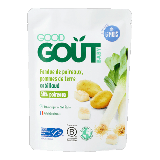 Dodie good gout bébé fondue de poireaux pommes de terre cabillaud 190g