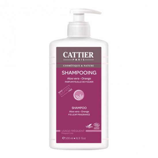 Cattier shampooing usage fréquent aloe vera orange bio 500ml