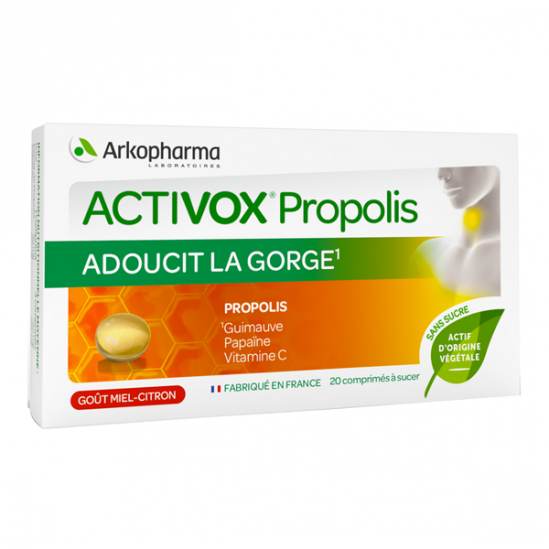 Arkopharma activox propolis goût miel-citron 20 comprimés