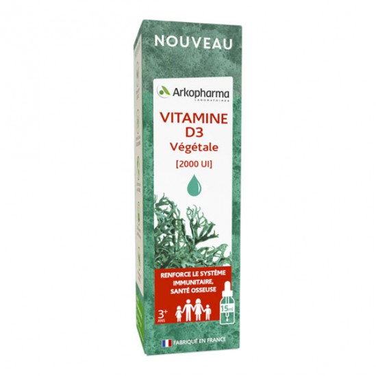 Arkopharma arkofluides vitamine D3 végétale liquide 15ml