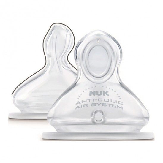 Nuk fc + 2 tétine flow control silicone 0-18 mois