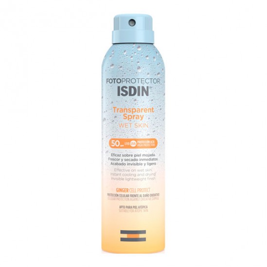Isdin fotoprotector transparent spray wet skin spf50 250ml Isdin fotoprotector transparent spray wet skin spf50 250ml