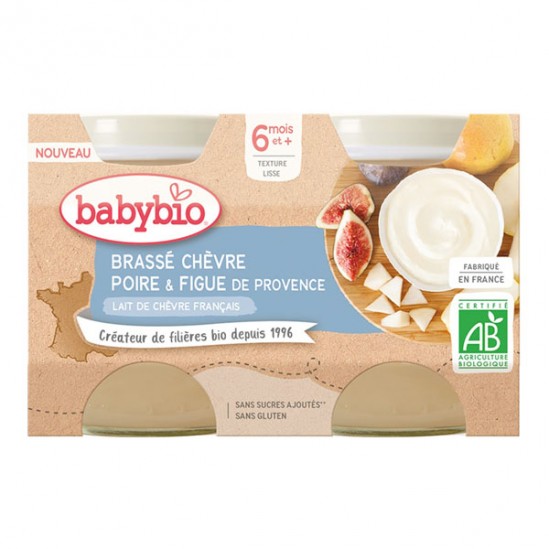Babybio desserts brassé chèvre poire & figue 2x130g