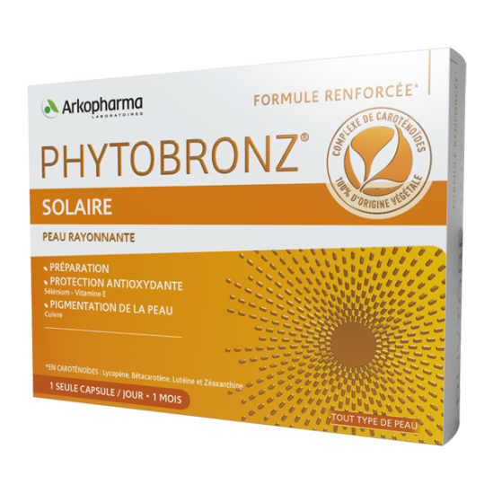 Arkopharma phytobronz solaire peau rayonnante 30 capsules