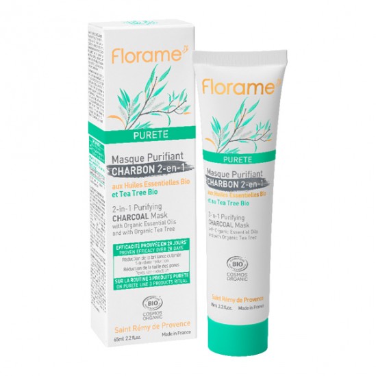 Florame masque purifiant charbon 2-en-1 65ml