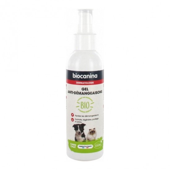 Biocanina dermatologie gel anti-démangeaisons chien et chat bio 125ml