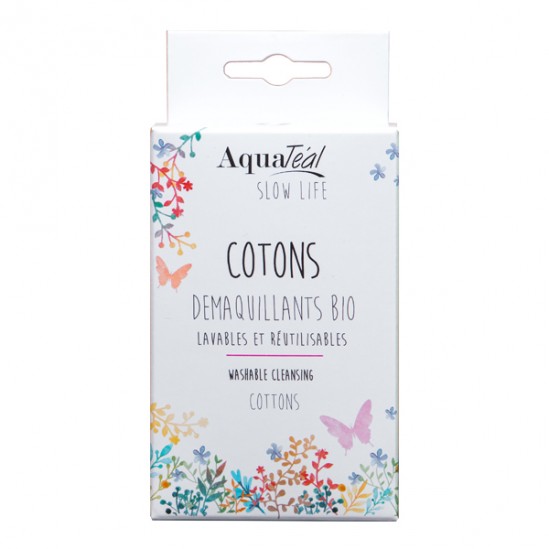 Aquateal cotons bio démaquillants lavables boite de 6