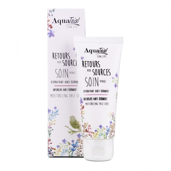 Aquateal retour aux sources soin visage hydratant anti-burnout 50ml