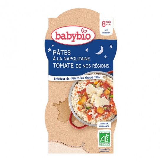 Babybio pâtes à la Napolitaine & tomate bols de 2x200g