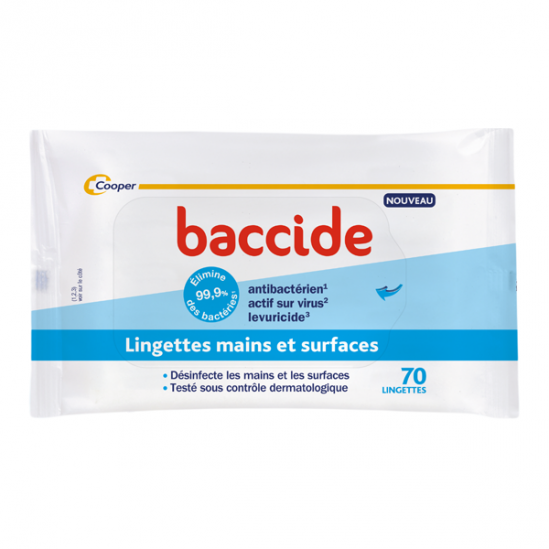 Baccide lingettes mains et surfaces pack de 70