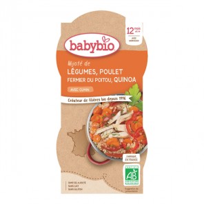 Babybio mijoté de légumes poulet & quinoa bols de 2x200g