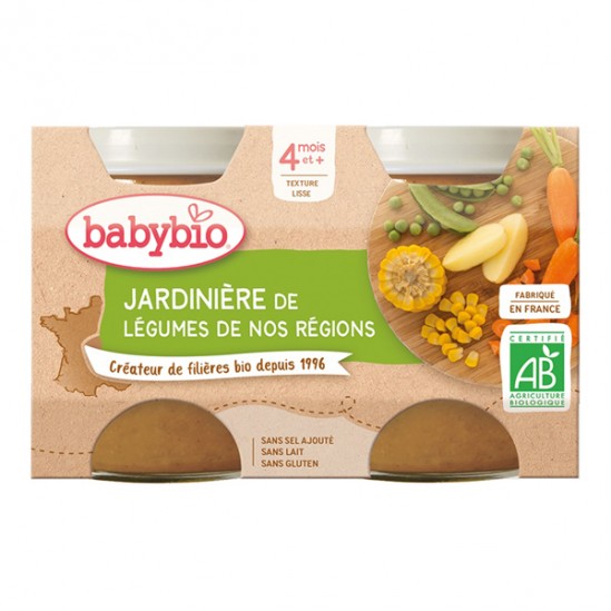 Babybio jardinière de légumes 4 mois et+ pots de 2x130g Babybio jardinière de légumes 4 mois et+ pots de 2x130g