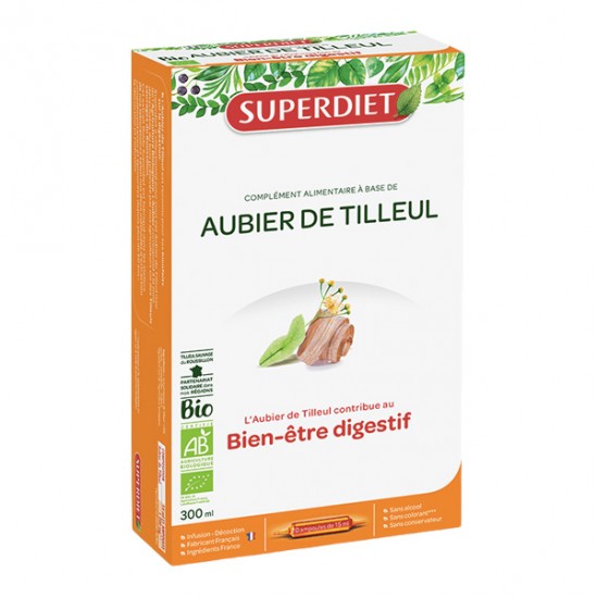 Superdiet aubier de tilleul bio 20 ampoules 15ml
