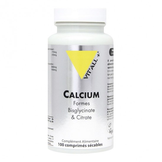 Vitall + calcium formes bisglycinate et citrate 100 comprimés