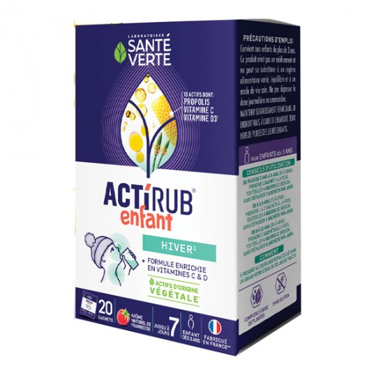 Santé verte actirub sachets enfant goût framboise 20 sachets