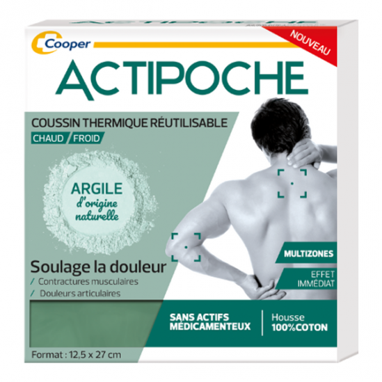 Cooper actipoche coussin thermique argile multizones 12,5*27cm Cooper actipoche coussin thermique argile multizones 12,5*27cm