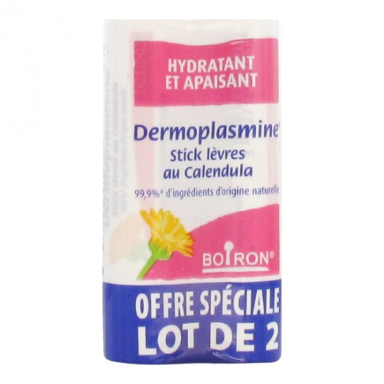 Boiron dermoplasmine stick lèvres au calendula lot de 2 x 4g