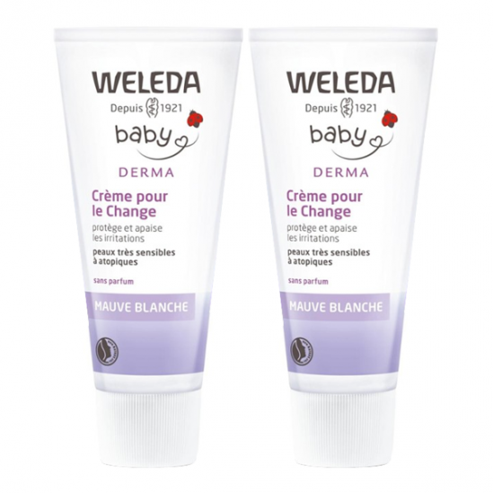 Weleda baby duo crème pour le change mauve blanche 2x50ml