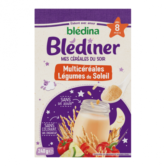 Blédina blédiner multicéréales légumes du soleil 240g