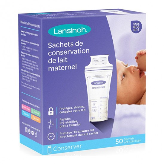 Lansinoh conservation du lait maternel 50 sachets