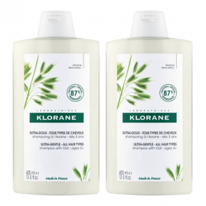Klorane shampoing à l'avoine extra-doux 2x400ml