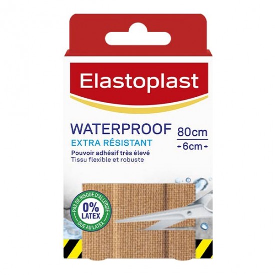 Elastoplast Waterproof extra résistant 80cm x 6cm 8 bandes à découper