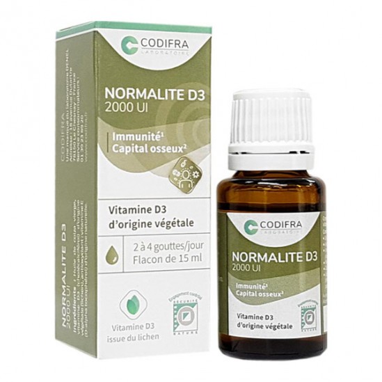 Codifra normalite D3 2000 UI 15ml 340 gouttes Codifra normalite D3 2000 UI 15ml 340 gouttes