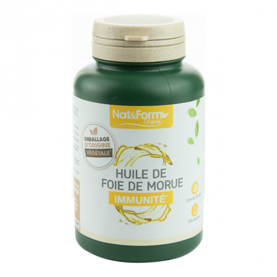 Nat&Form Huile de foie de morue 200 capsules Nat&Form Huile de foie de morue 200 capsules