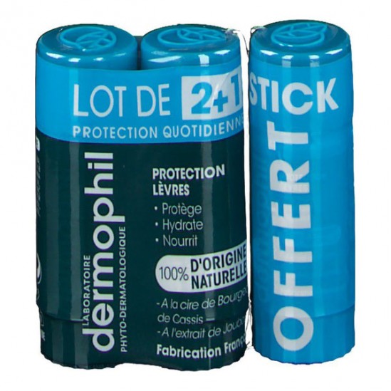 Dermophil protection lèvres desséchées lot de 3x4gr