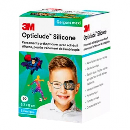 3M Opticlude silicone Boîte de 50 pansements orthoptiques design boy