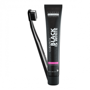 Curaprox Black is White Set dentifrice au charbon 90ml + brosse à dents