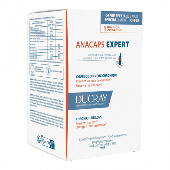 Ducray Anacaps Expert chute de cheveux chronique 90 gélules