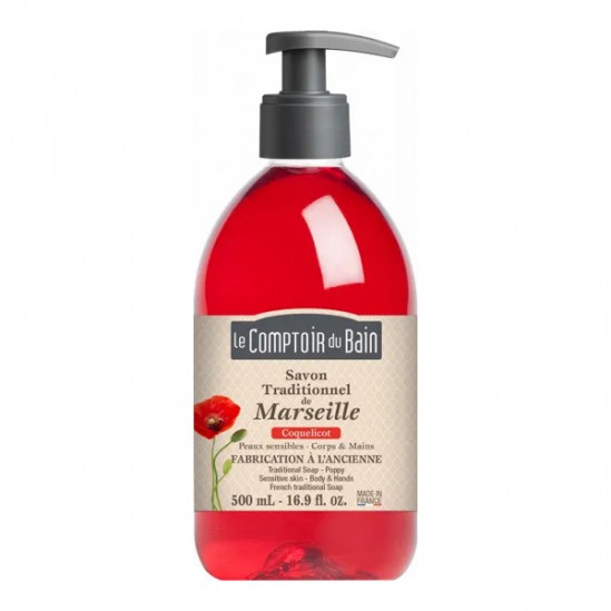 Le Comptoir du Bain savon de Marseille coquelicot 500ml