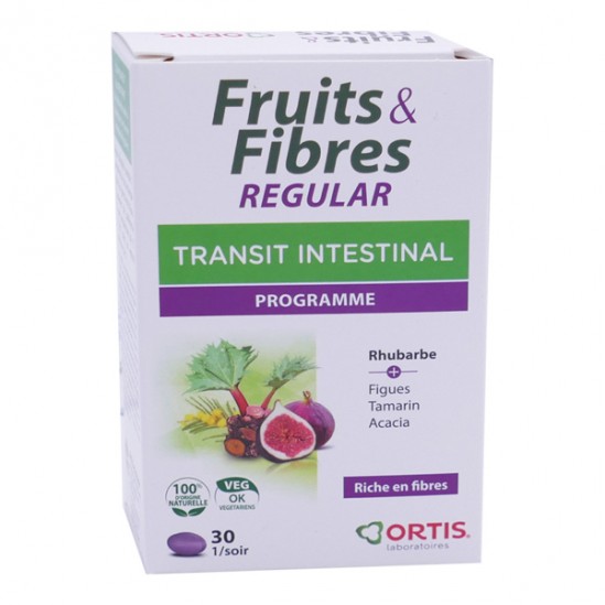 Ortis Fruits & Fibres Regular transit intestinal 24 cubes à mâcher