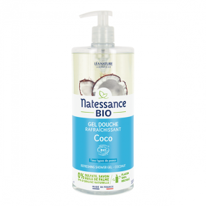 Natessance gel douche rafraîchissant eau de coco 1L
