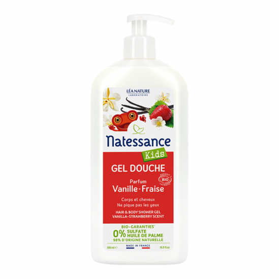 Natessance kids gel douche vanille fraise 500ml