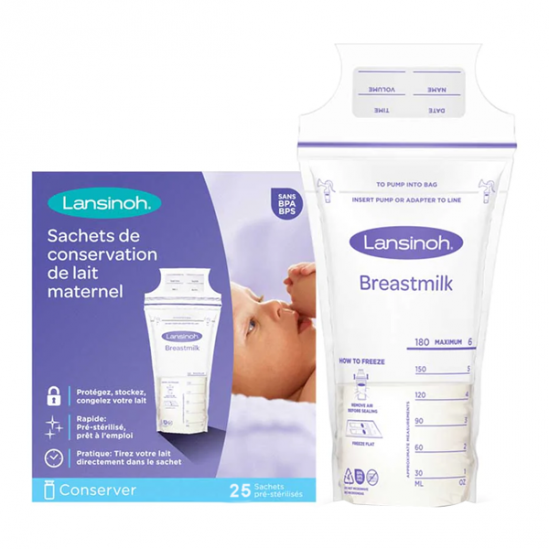 Lansinoh conservation du lait maternel 25 sachets