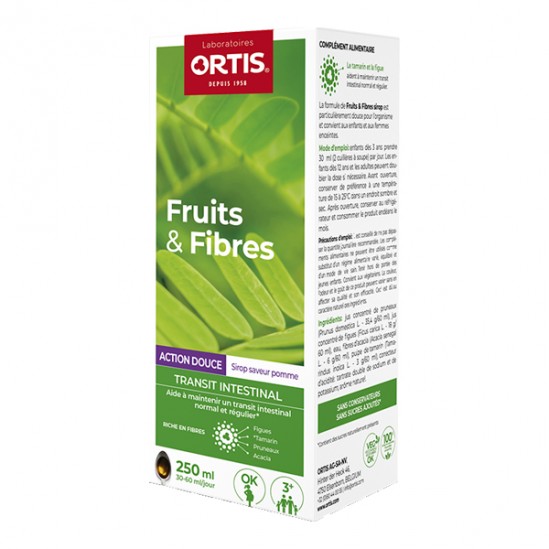 Ortis Fruits&Fibres action douce transit intestinal enfants + de 3 ans 250ml