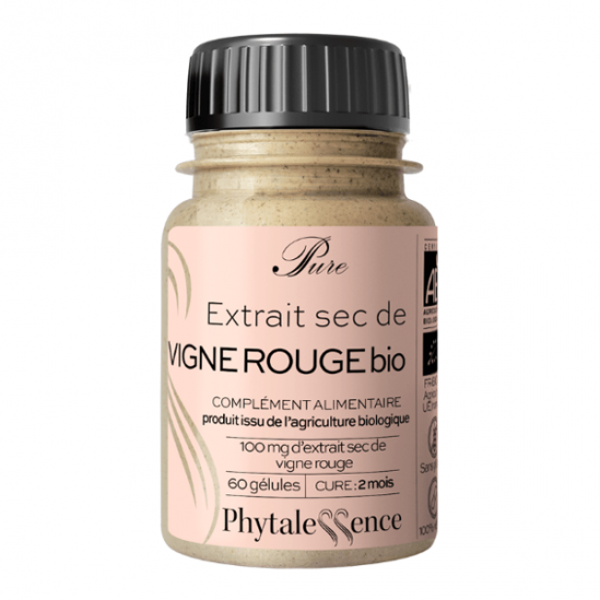 Phytalessence Pure extrait sec vigne rouge bio 60 gélules