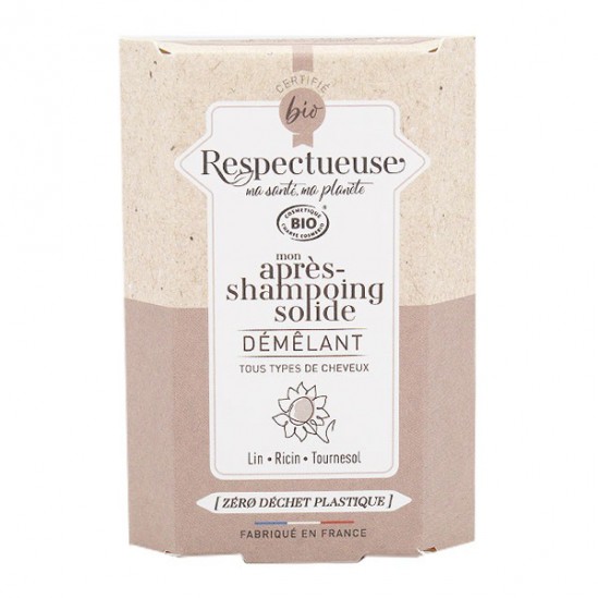 Respectueuse après-shampoing solide démêlant 40gr