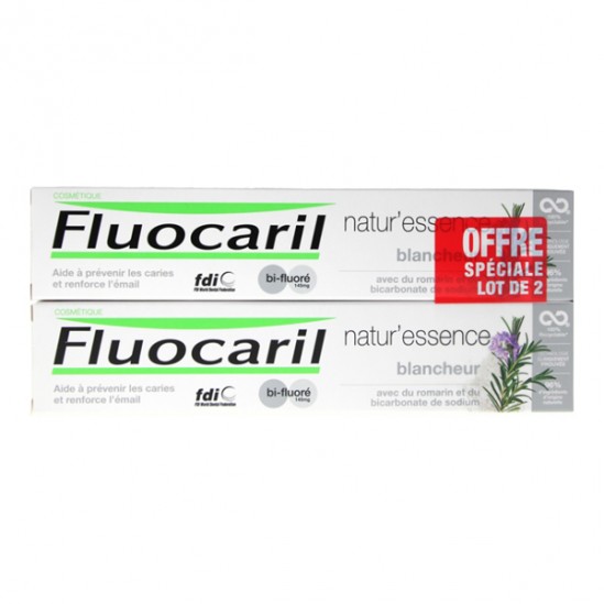 Fluocaril Natur'Essence dentifrice blancheur lot de 2 x 75ml
