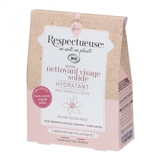 Respectueuse nettoyant visage solide hydratant bio 35gr Respectueuse nettoyant visage solide hydratant bio 35gr