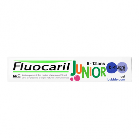 Fluocaril dentifrice junior 6-12ans gel bubble 75ml